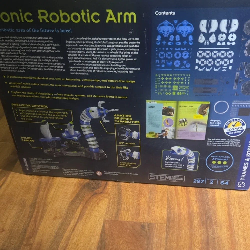 Thames & Kosmos Bionic Robotic Arm - Blue and White NWB BUILD A FUTURISTIC ARM